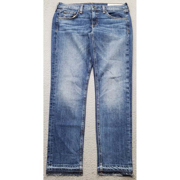 rag & bone Denim - Rag & Bone Dre Capri Jeans Womens 27 Blue Denim Raw Hem Double Stitch 5-Pocket